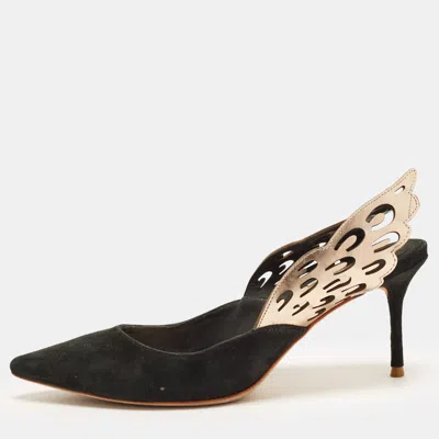 Pre-owned Sophia Webster Angelo Size 36 Black Leather Slingback Pumps