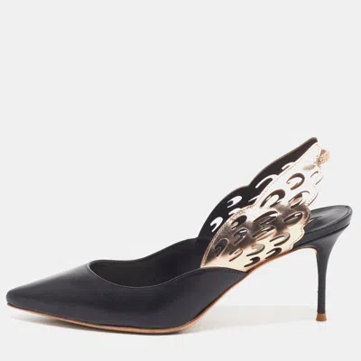 Pre-owned Sophia Webster Angelo Size 39.5 Black Leather And Suede Pumps