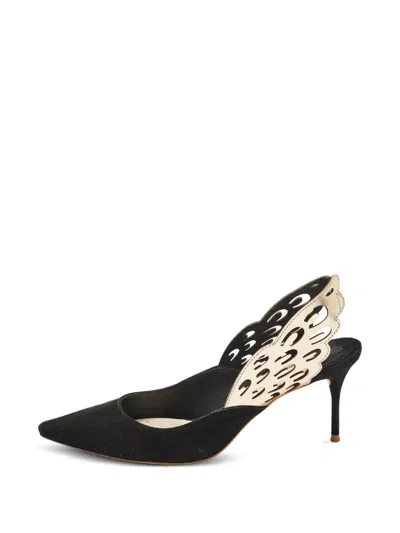 Pre-owned Sophia Webster Angelo Wing Slingback Pumps In Black
