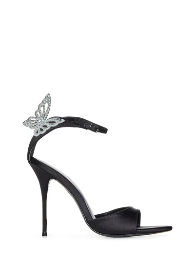 Sophia Webster Aura Sandals In Black Satin