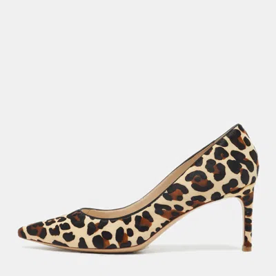 Pre-owned Sophia Webster Beige/brown Calf Hair Rio Pumps Size 40 In Sand