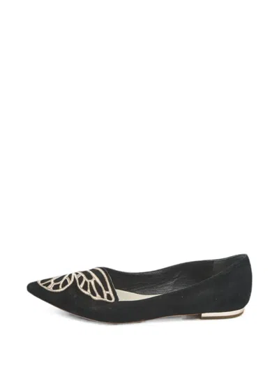 Pre-owned Sophia Webster Bibi Butterfly Flat Pumps In Black