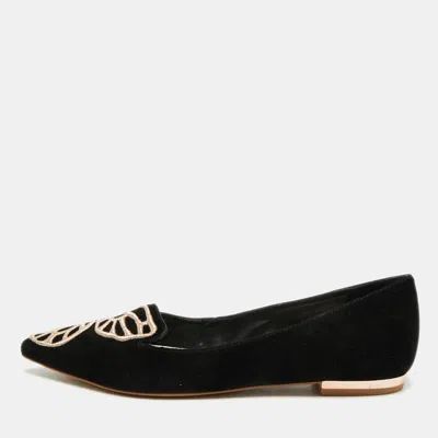 Pre-owned Sophia Webster Bibi Butterfly Size 35 Black Suede Pointed Toe Ballet Flats