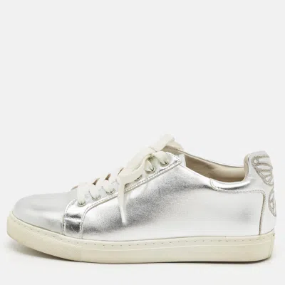 Pre-owned Sophia Webster Bibi Butterfly Size 36.5 Silver Leather Lace Up Sneakers