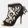 Sophia Webster Black Mesh And Suede Felice Booties In Black