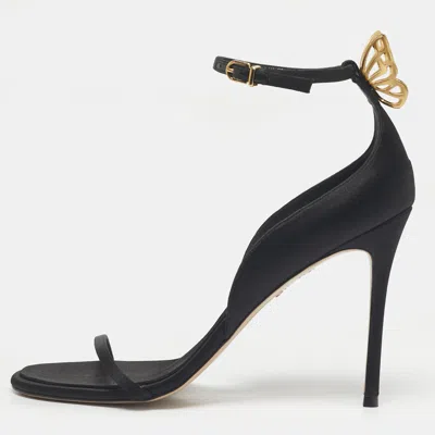 Sophia Webster Black Satin Mariposa Ankle Strap Sandals