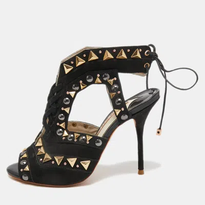 Sophia Webster Black Suede Studded Riko Sandals