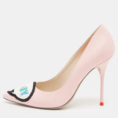 Pre-owned Sophia Webster Boss Lady Size 35 Pink Leather Pointed Toe Pumps