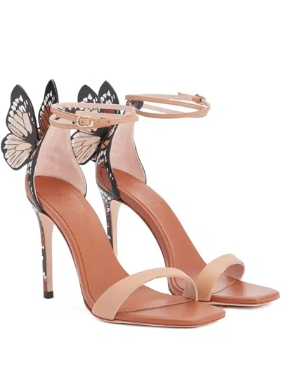 Sophia Webster Butterfly-detail Heeled Sandals In Neutral