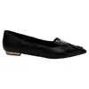 Sophia Webster Butterfly Embellished Ballet Flats In Black Leather In Black