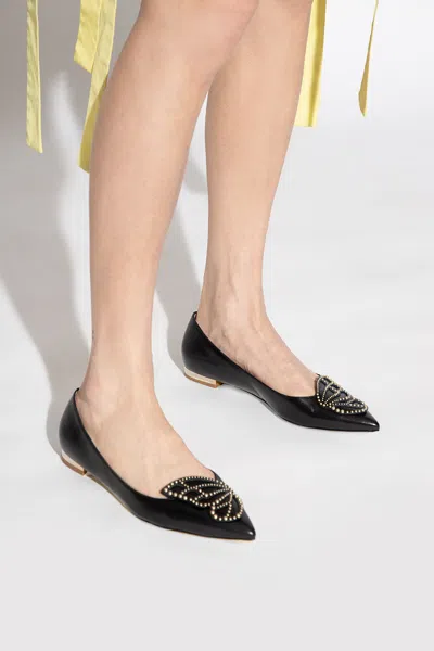 Sophia Webster Studded Butterfly Ballerina Flats In Black