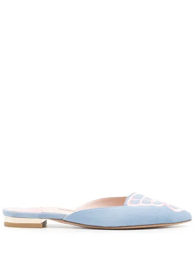 Sophia Webster Butterfly Suede Mules In Blue