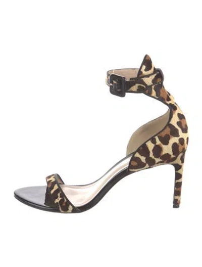 Pre-owned Sophia Webster Calf Hair Animal Print Sandals In Multi