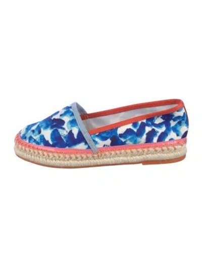 Pre-owned Sophia Webster Canvas Printed Espadrilles In Blue