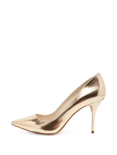 Pre-owned Sophia Webster Coco Flamingo Pointed-toe Pumps In Gold