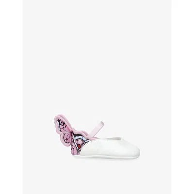 Sophia Webster Kids' /comb Babies' Chiara Leather Ballet Fla In White