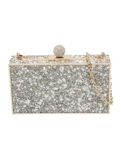 Pre-owned Sophia Webster Crystal Clutch In Metallic/silver