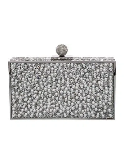 Pre-owned Sophia Webster Crystal Minaudière In Silver