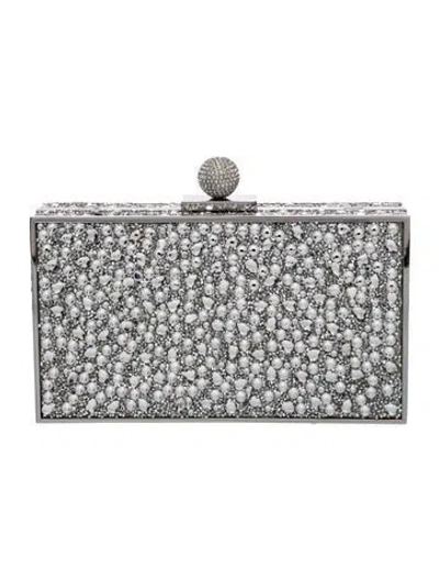 Pre-owned Sophia Webster Crystal Minaudière In Silver