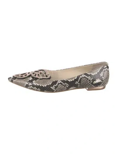 Pre-owned Sophia Webster Embossed Leather Animal Print Ballet Flats In Neutral