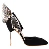 Sophia Webster Evangeline D'orsay Pumps In Black Suede In Black