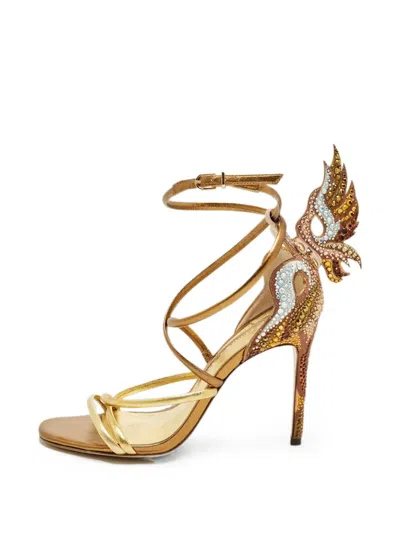 Pre-owned Sophia Webster Evangeline Wing-detail Sandals In Gold