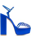 Sophia Webster Farfalla Crystal Butterfly Platform Sandals In Blau