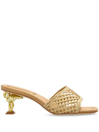 Sophia Webster Flamingo Mules In Beige