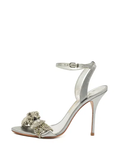 Pre-owned Sophia Webster Floral-detail Sandals In Silver
