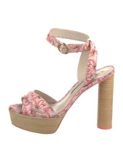 Pre-owned Sophia Webster Floral Print Sandals In Pink