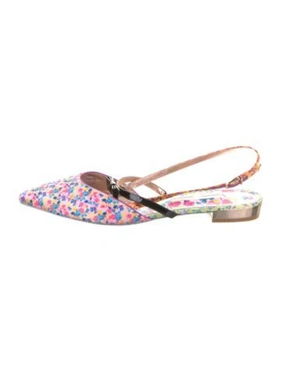 Pre-owned Sophia Webster Floral Print Slingback Flats In Pink