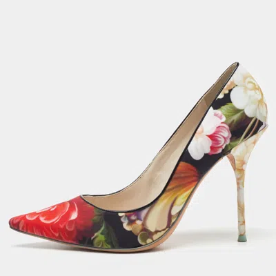 Sophia Webster For J. Crew Multicolor Floral Print Fabric Pointed Toe Pumps Size 38