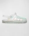 Sophia Webster Other Kids' Butterfly-embellished Pvc Sandals Eur 22 /5.5 Uk In Iridescent