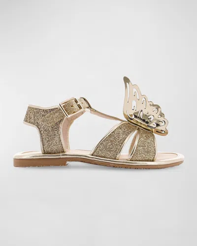 Sophia Webster Girl's Celeste Butterfly Sandals, Baby/toddler/kids In Champagne Glitter  Gold