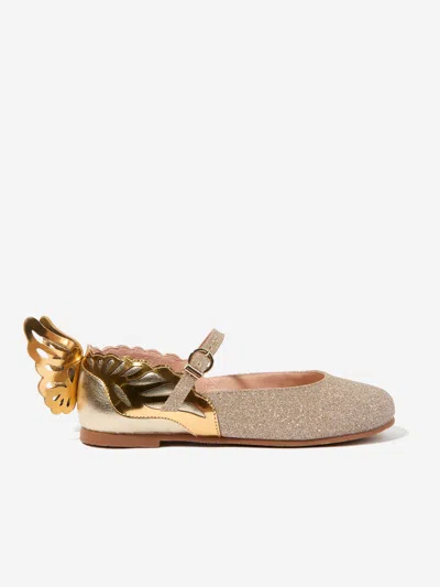Sophia Webster Babies' Girls Leather Heavenly Shoes In Gold
