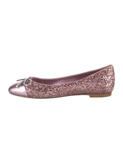 Pre-owned Sophia Webster Glitter Animal Print Ballet Flats W/ Tags In Pink