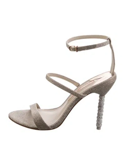 Pre-owned Sophia Webster Glitter Crystal Embellishments Sandals In Gold
