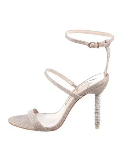 Pre-owned Sophia Webster Glitter Crystal Embellishments Sandals In Metallic/silver