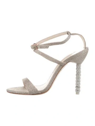 Pre-owned Sophia Webster Glitter Crystal Embellishments Sandals In Neutrals