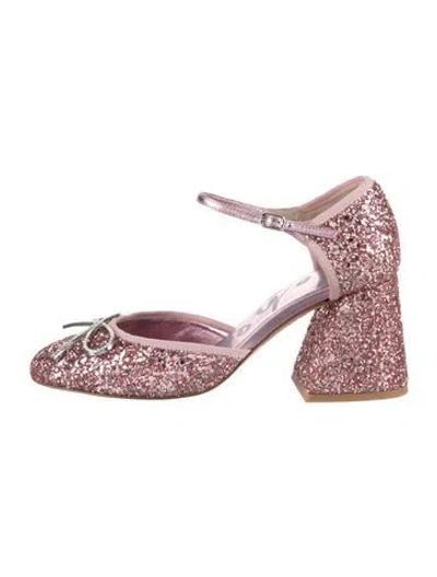 Pre-owned Sophia Webster Glitter D'orsay Pumps In Pink