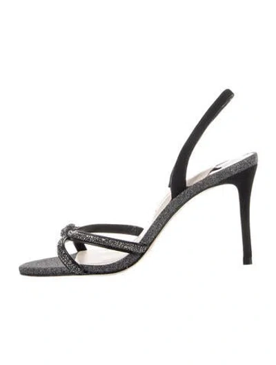 Pre-owned Sophia Webster Glitter Glitter Accents Sandals In Black