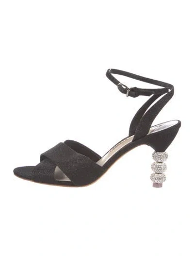 Pre-owned Sophia Webster Glitter Glitter Accents Slingback Pumps In Black