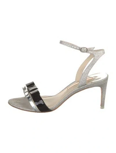 Pre-owned Sophia Webster Glitter Printed Sandals In Gray