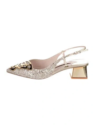 Pre-owned Sophia Webster Glitter Printed Slingback Pumps