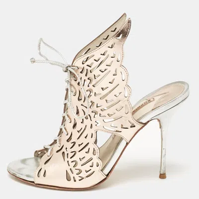 Pre-owned Sophia Webster Gold Leather Cherub Slide Sandals Size 38