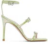 Sophia Webster Crocodile Embossed High-heeled Sandals In Mint Croc