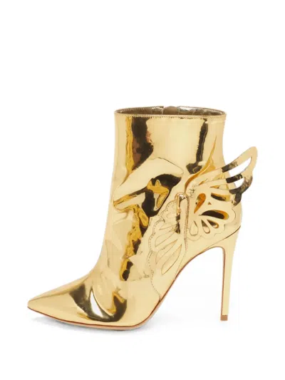 Pre-owned Sophia Webster Heavenly Butterfly Ankle Boots In Gold