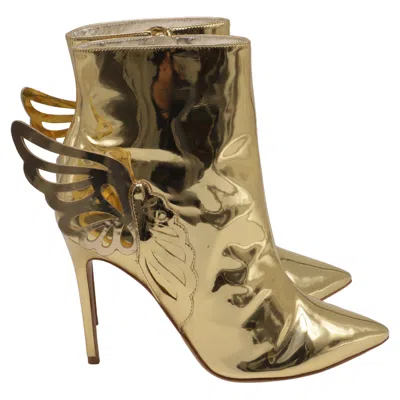 Sophia Webster Heavenly Pointed-toe Ankle Boots In Metallic Gold Leather