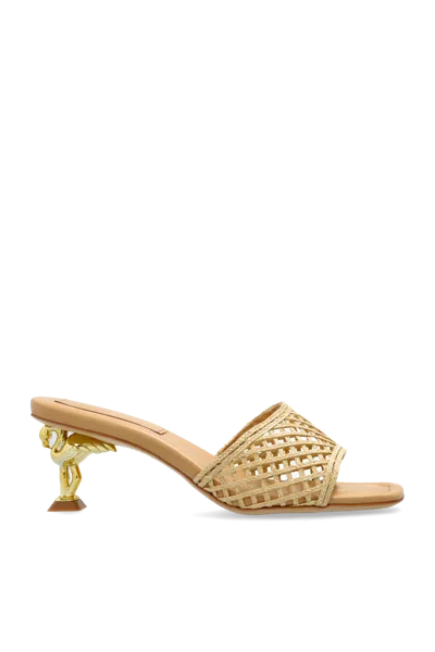Sophia Webster Flamingo Mules In Beige