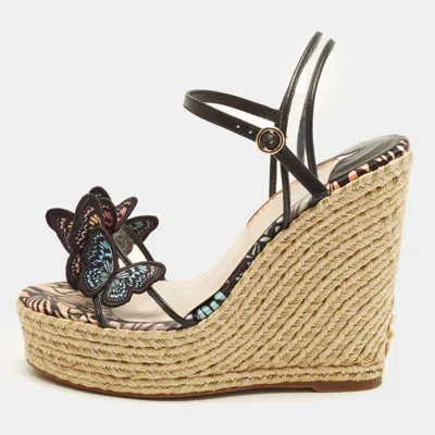 Pre-owned Sophia Webster Jade Size 39.5 Multicolor Pvc And Woven Leather Espadrille Sandals